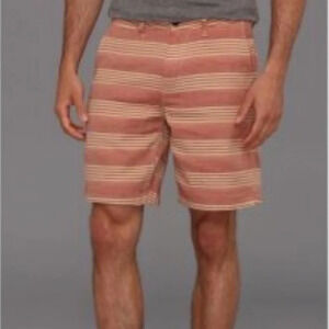 Lucky Brand Baja Henley Red Striped Bermuda Shorts Size 38